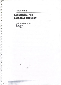 anesthesia for cataract surgery