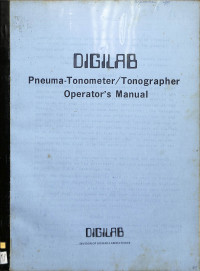 digilab pneuma tonometer/tonographer operators manual